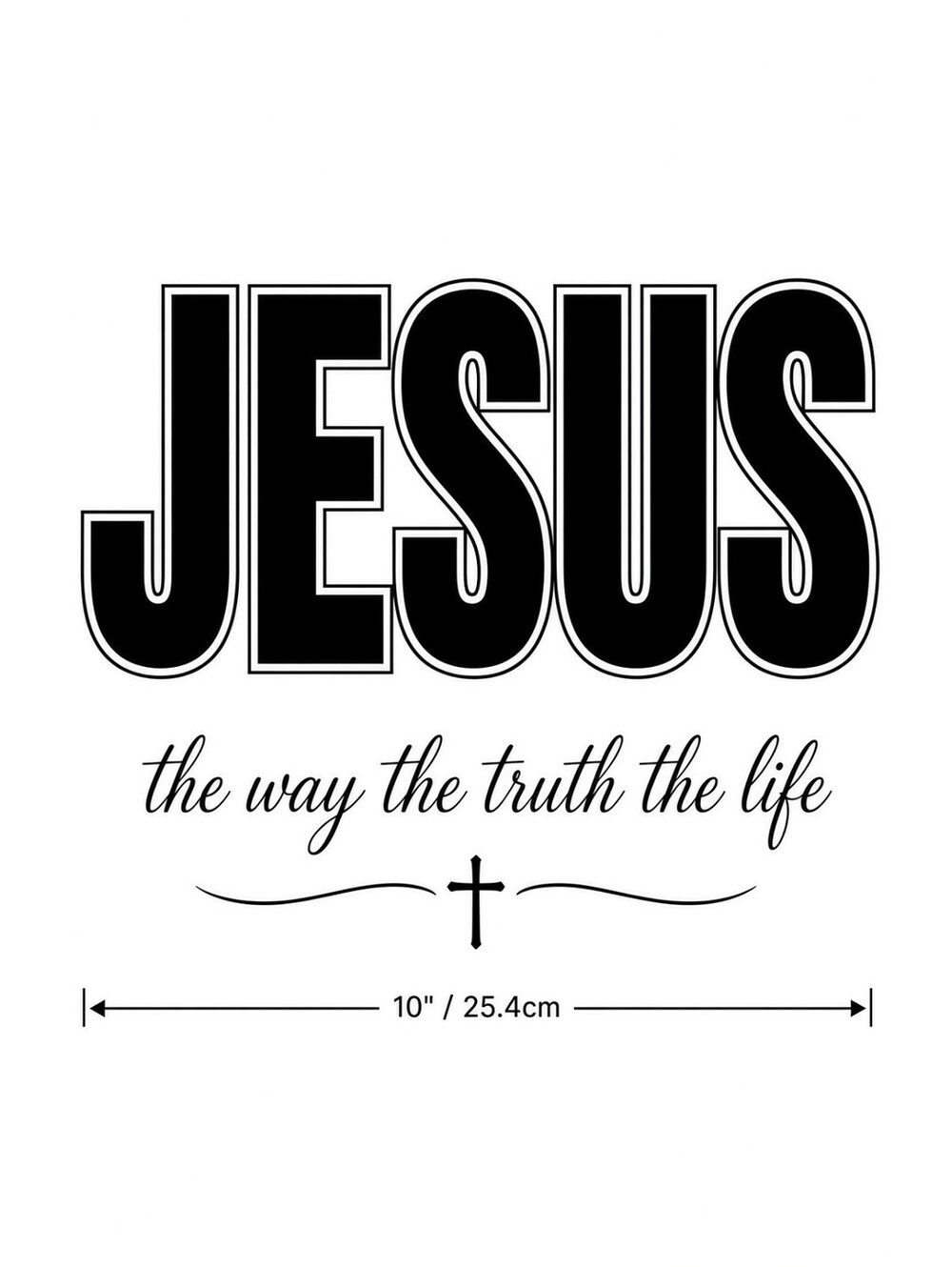 4PCS 10in DTF Transfer Jesus The Way The Truth The Life Christian